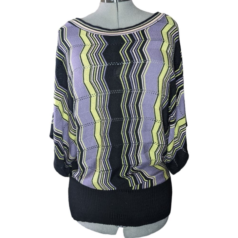 Women's Wet Paint Knit Chevron Dolman Sleeve Sweater, Size 2X